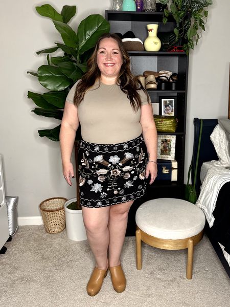 Plus Size Occasion Looks - Semi-Formal/Dressy Casual! Dresses can be super tough for petite folks, so I opted for a skirt look! The skirt is from Arula - I’m wearing a size X because I shopped it in-store and it’s what they had in stock. It fits, but I wouldn’t mind sizing up to an A for some extra length and comfort! The top is from Abercrombie - it’s the same fabric as their bodysuits and it’s incredible. I’m wearing the XL! Shoes are Target! 

#LTKwedding #LTKplussize #LTKmidsize