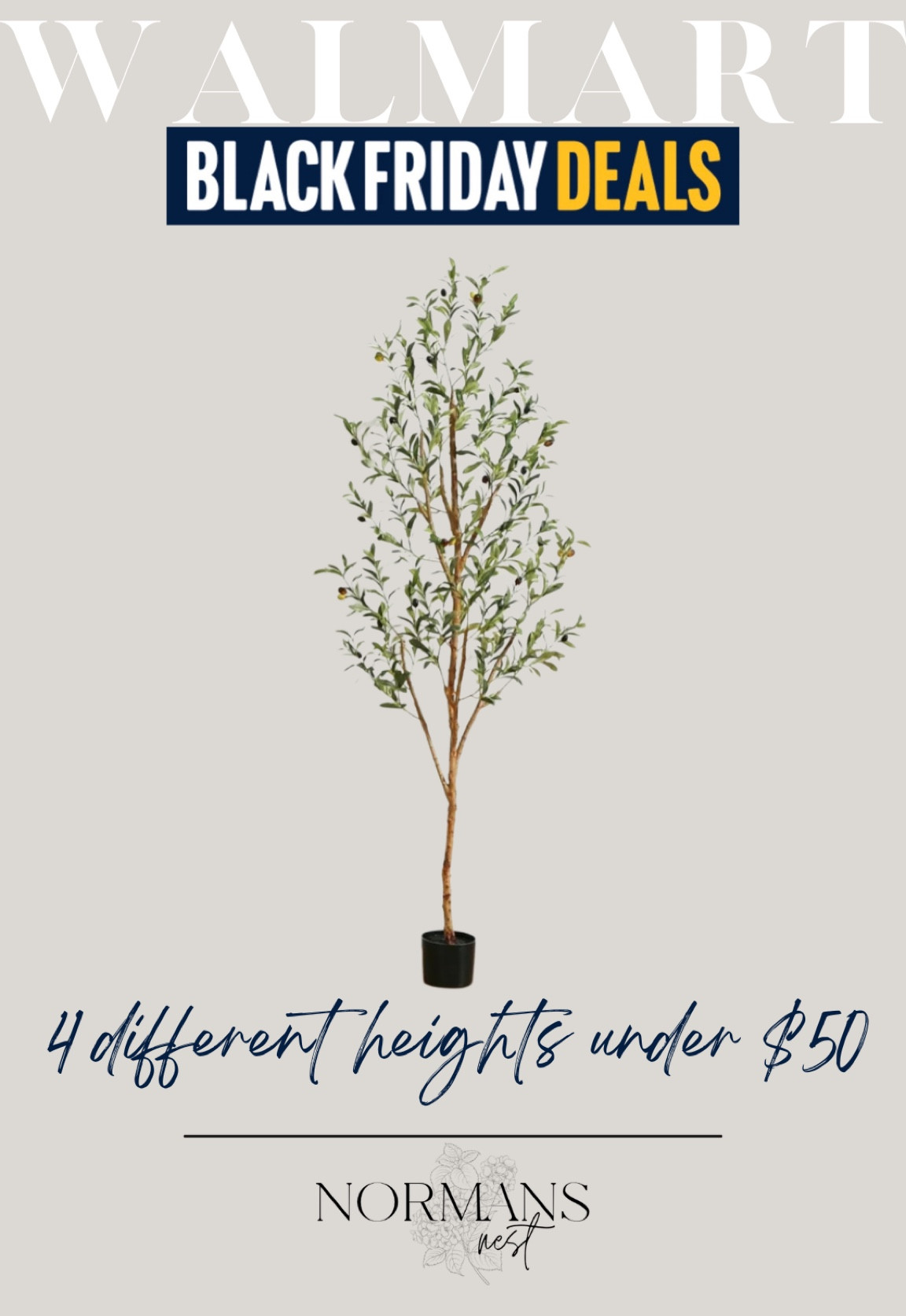Walmart Black Friday! This faux olive tree comes in 4 different heights and all of them come in under $50! 

#LTKGiftGuide #LTKsalealert #LTKhome