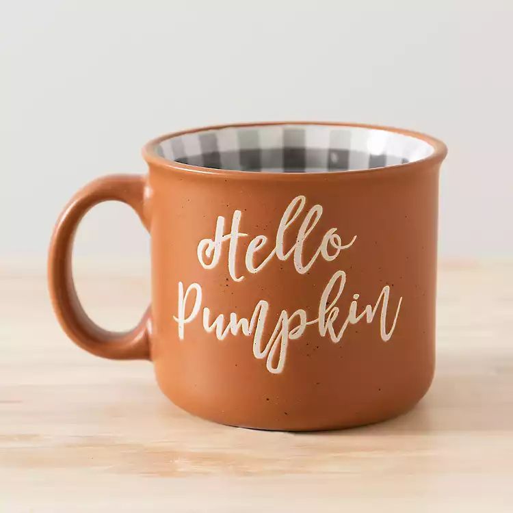 New!Orange Hello Pumpkin Camper Mug | Kirkland's Home