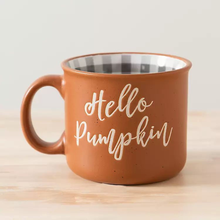New! Orange Hello Pumpkin Camper Mug | Kirkland's Home