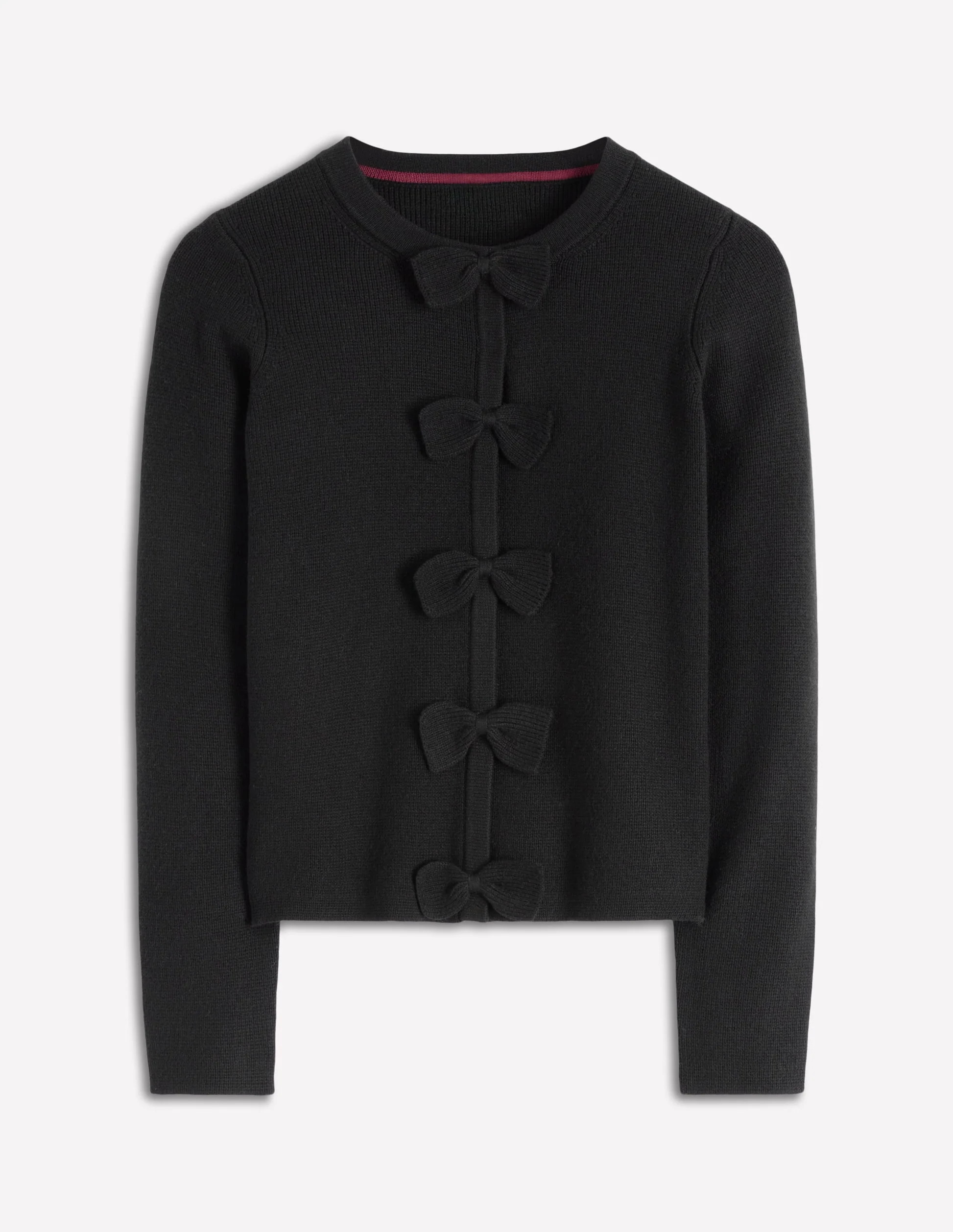 Knitted Bow Cardigan-Black | Boden (US)