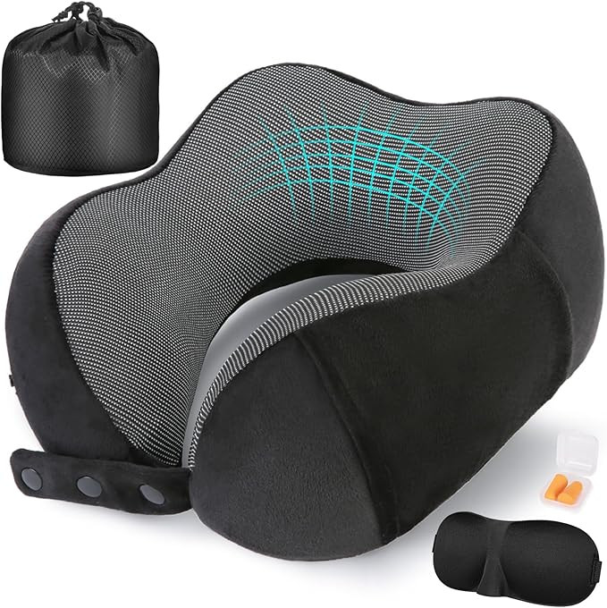 Neck Pillow for Traveling, Travel Pillows for Airplanes,100% Pure Memory Foam Travel Neck Pillow,... | Amazon (US)