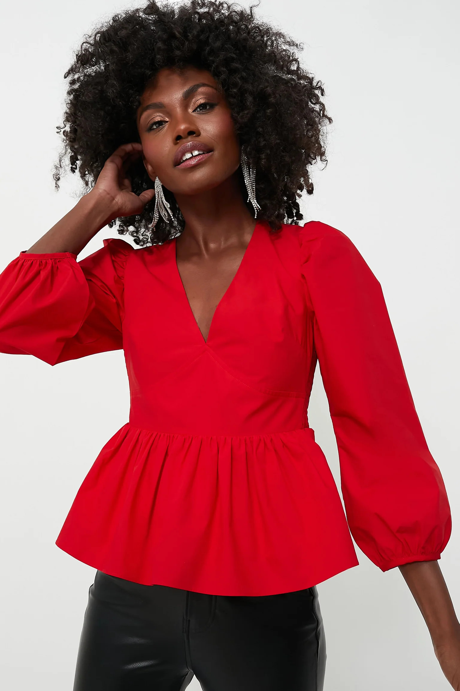 Red Puff Sleeve Elaina Blouse | Tuckernuck (US)