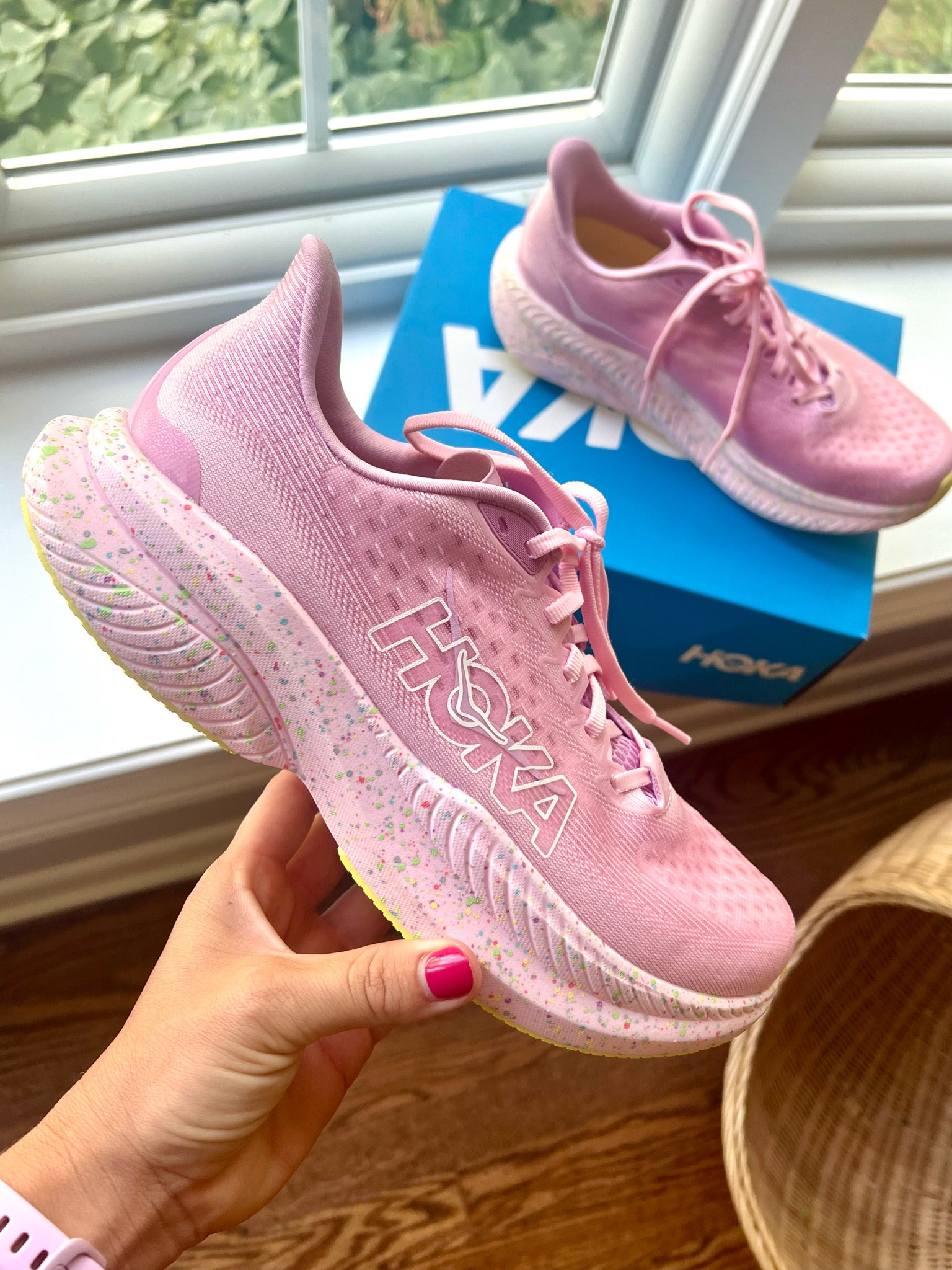 Super adorable (and hard to find) Pink Lemonade Hoka Mach 6! 

#LTKActive #LTKShoeCrush #LTKFitness