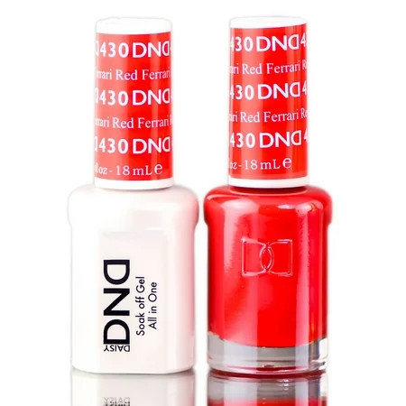 Daisy DND Reds Soak Off GEL POLISH DUO, All In One Gel Lacquer + Matching Nail Polish Color - Ferrari Red (430) | Walmart (US)