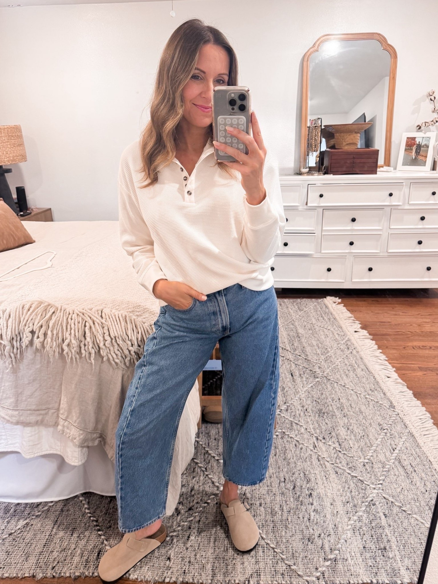 Small top, TTS jeans!

#LTKSeasonal #LTKOver40