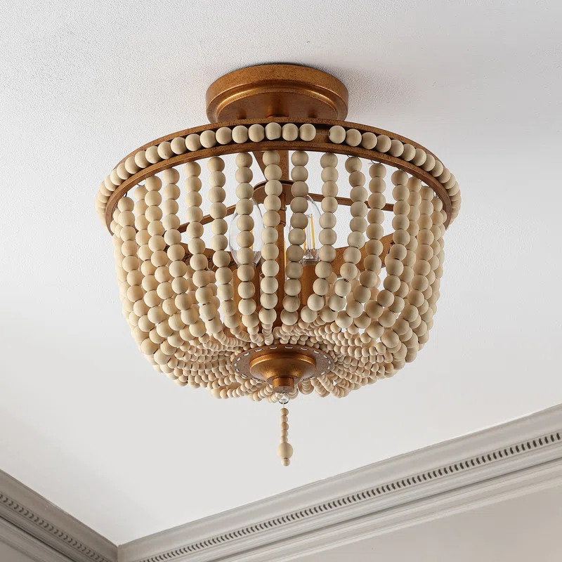 Norcott Solid Wood Semi Flush Mount | Wayfair North America