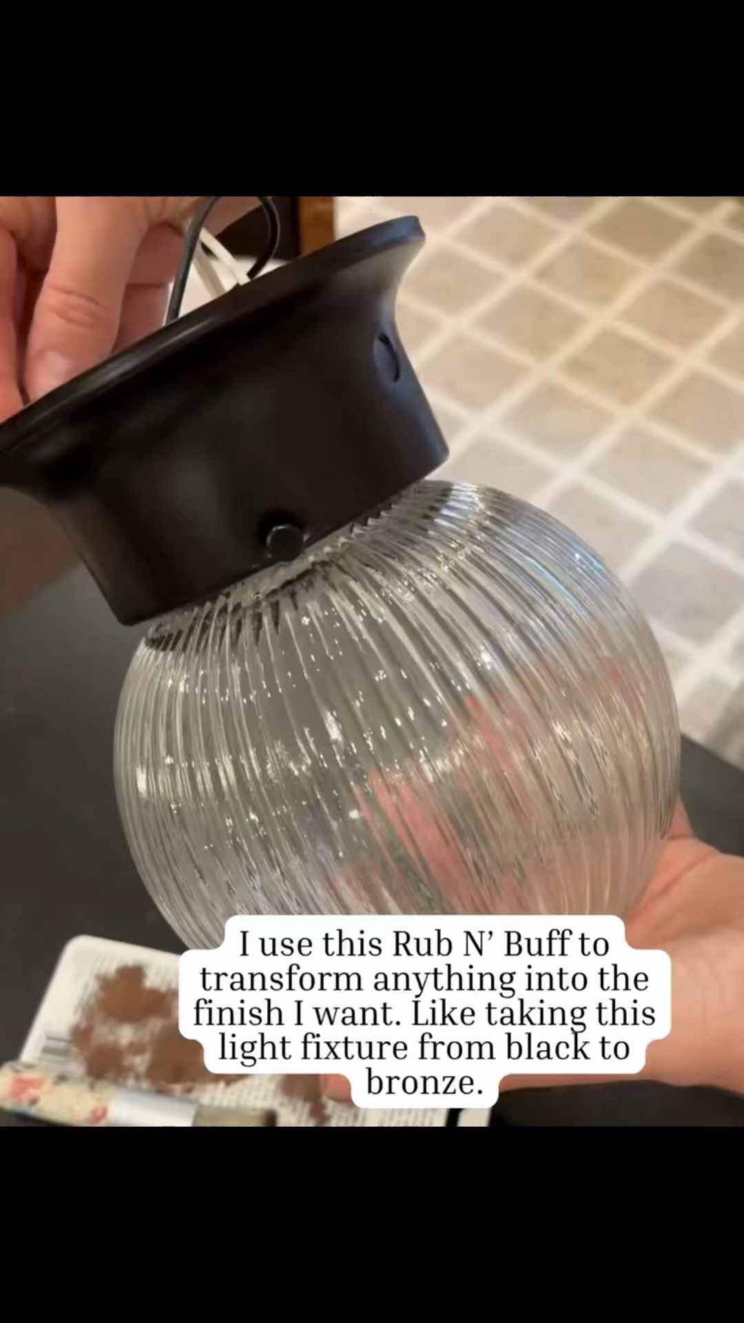My new favorite DIY tool! I completely transformed this light with this Rub N’ Buff metallic finish. It is wax with a metallic sheen that can be used on a variety of surfaces to change its finish. 🙌🏻

#LTKhome #LTKsale
