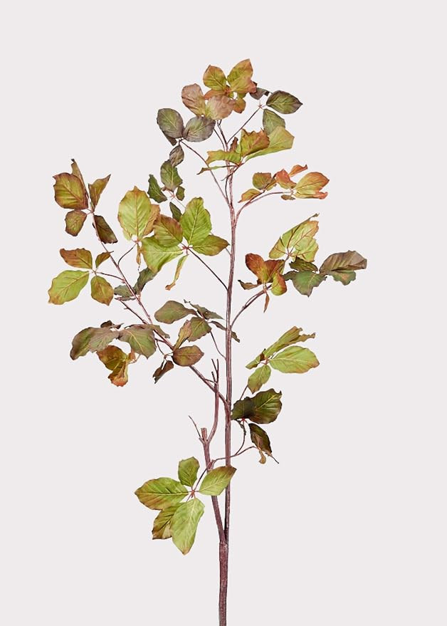 Afloral Tall Burgundy Green Faux Chestnut Leaf Branch - 47" | Amazon (US)