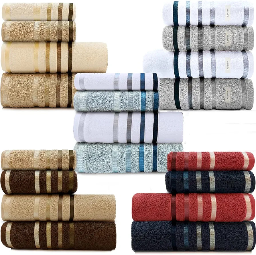 Jogo de Toalhas 4 Peças Banhão Gigante + Rosto Fio Penteado Lumina Karsten - Emcompre | Amazon (BR)