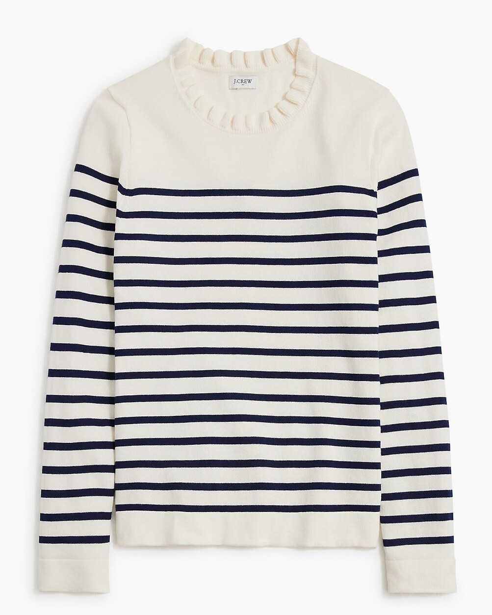 Striped ruffleneck sweater | J.Crew Factory