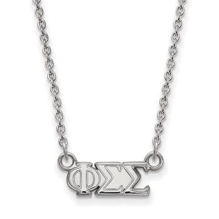 Sterling Silver 18in Official Licensed Greek Sororities Phi Sigma Sigma (???) XS Pendant w/ Necklace | Walmart (US)