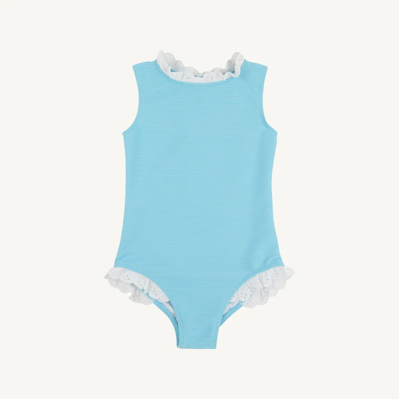Sleeveless Sarasota Surf Suit - Belhaven Blue with Worth Avenue White | The Beaufort Bonnet Company