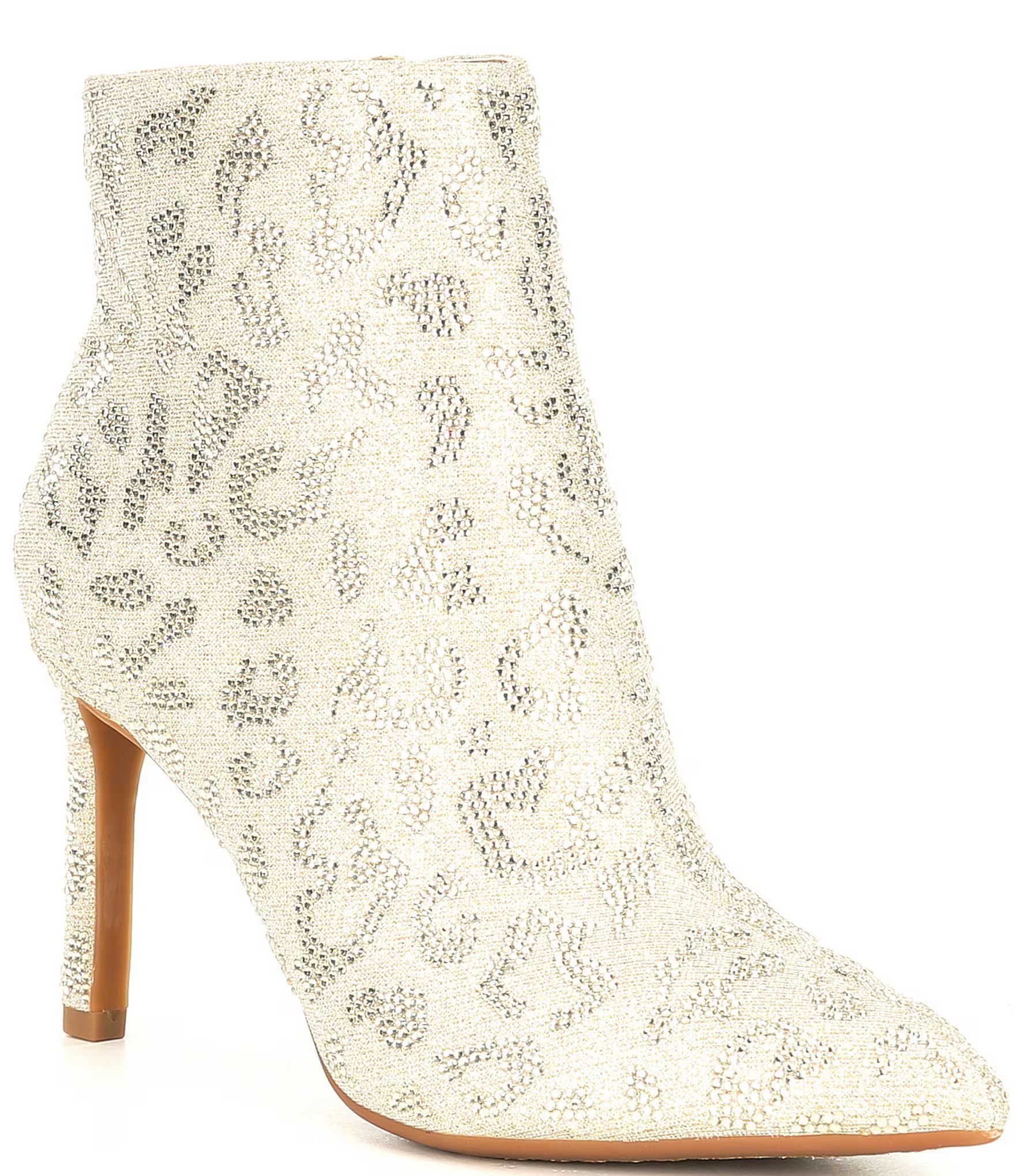 AnninaTwo Leopard Sparkle Rhinestone Embellished Dress Booties | Dillards