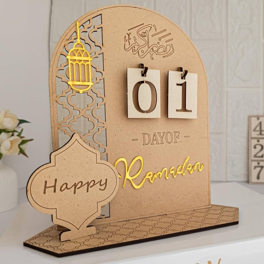 OLEEK Advent Calendar for Ramadan - Wooden Ramadan Decorations for Home 2024-30 Days Ramadan Coun... | Amazon (US)