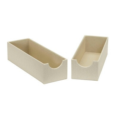 Household Essentials Set of 2 Narrow Drawer Trays Cream: Stackable Decorative Boxes & Storage Organizer | Target