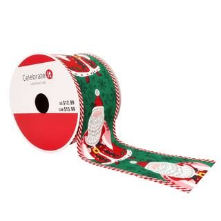2.5" x 20ft. Faux Linen Wired Santa Claus Ribbon by Celebrate It® Christmas | Michaels Stores