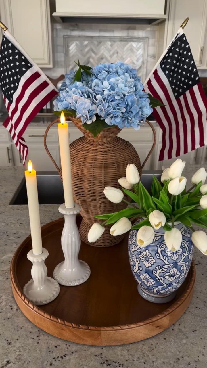 POV: your kitchen counter needed a little Americana moment 🇺🇸🤍

I styled the prettiest red, white & blue centerpiece using some of my favorite cozy decor finds and it turned out SO festive, perfect for Memorial Day and the 4th of July ✨

Simple seasonal styling like this instantly makes your home feel festive without overdoing it ❤️💙

#americanadecor #memorialdaydecor #july4thdecor #patrioticdecor #seasonaldecor

#LTKHome #LTKSeasonal