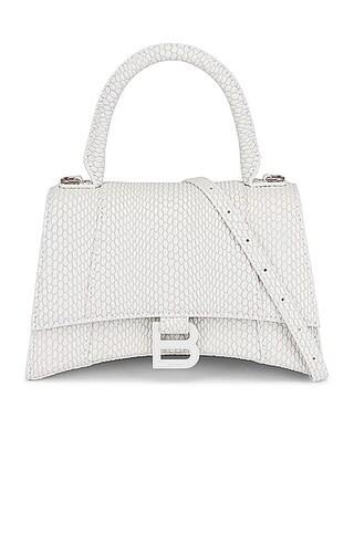 Balenciaga Small Hourglass Top Handle Bag in Optic White | FWRD | FWRD 