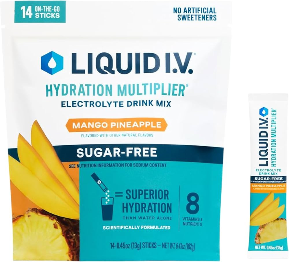 Liquid I.V.\u00ae Hydration Multiplier Sugar-Free - Mango Pineapple | Electrolyte Powder Drink Mi... | Amazon (US)