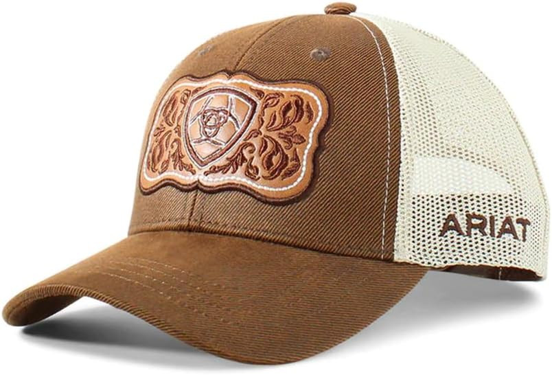 ARIAT Womens Baseball Cap Mesh Snap Logo Floral Patch Brown A300070002 | Amazon (US)