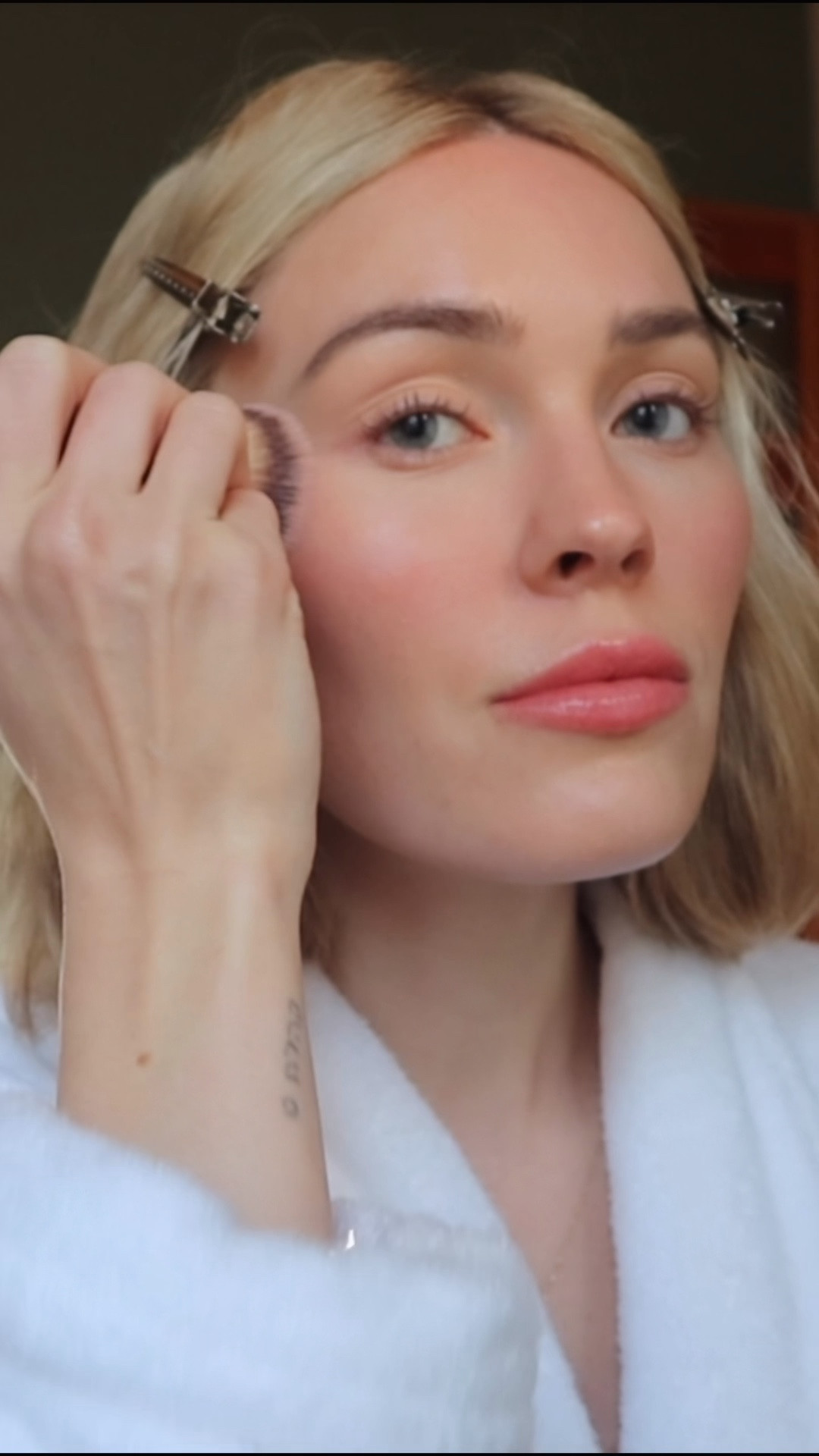 skincare, makeup, hair, then outfit!