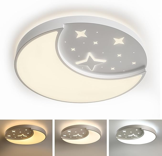 15.75 Inch Flush Mount Ceiling Light for Kids, 30W Large Modern LED Ceiling Lights, 3000K/4500K/6... | Amazon (US)
