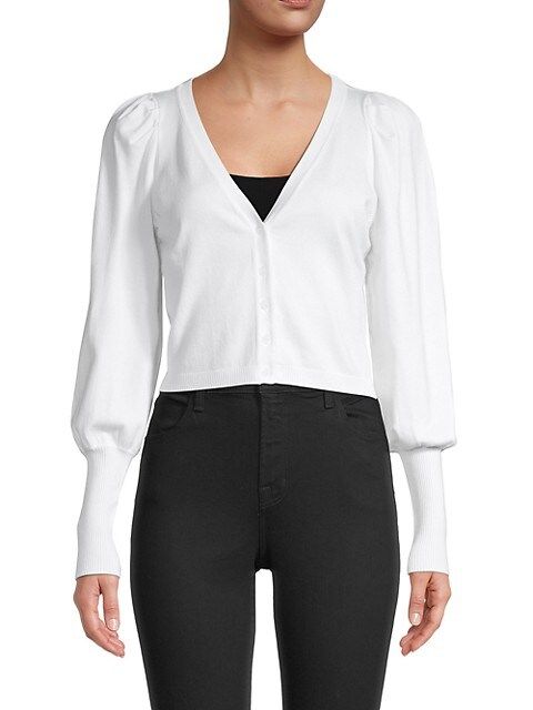Puffed-Sleeve Cropped Cardigan | Saks Fifth Avenue OFF 5TH