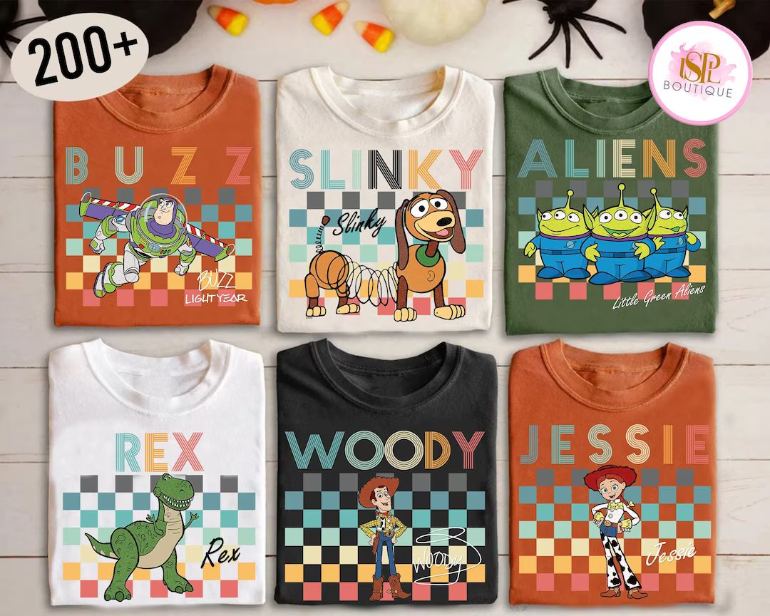 Disney Characters Shirt, Disney Toy Story Disney Matching Shirt, Buzz Woody Jessie Slinky Aliens ... | Etsy (US)