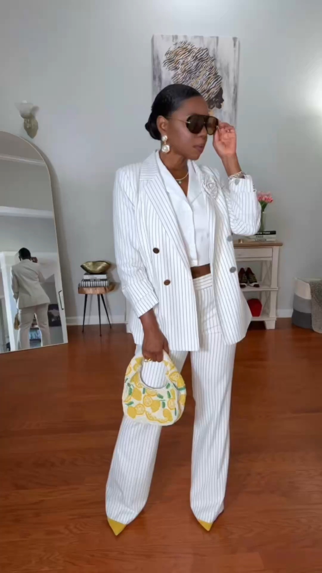 DAY 3 | 30 Days of Shopping My Closet 🍋💛

Pulled this one straight out of the fashion vault because BABY, I keep my clothes till the wheels fall off! 🤭😂

This pinstripe suit, white halter, yellow pumps AND lemon bag have all been in my closet for years — and they still hit! 🙌🏾 A little pop of yellow was all this classic pinstripe needed.

My exact pieces are no longer available, but this look is your inspiration. I found some really cute similar options so you can make the look your own. 🍋👠

5’4” | 155 lbs | M/8

Tap to SHOP my similar finds! 🛍️

Style it. Own it. SLAY it. 💋