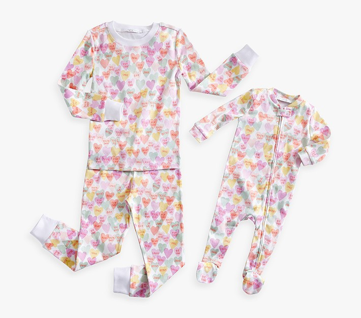 Rifle Paper Co. Candy Heart Organic Family Pajama Collection | Pottery Barn Kids