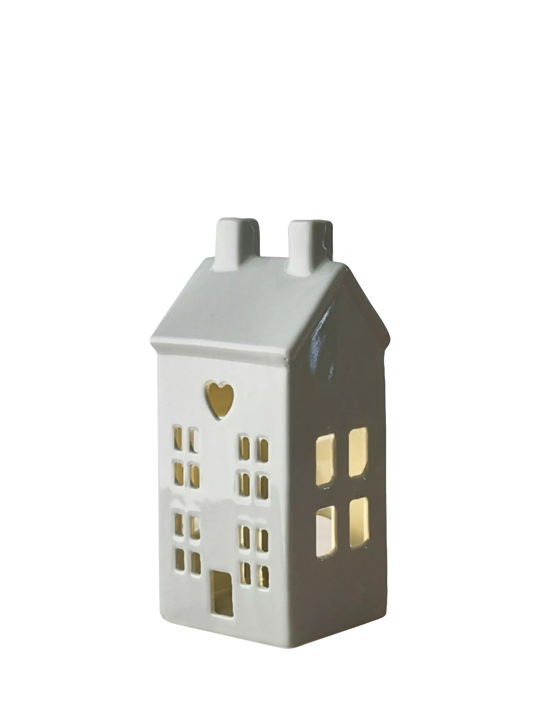Truly Ceramic House Tealight Holder, Grey, H21cm | John Lewis (UK)