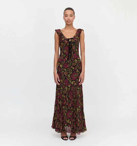 The Augustina Dress - Black Palampore Floral | Hill House Home US