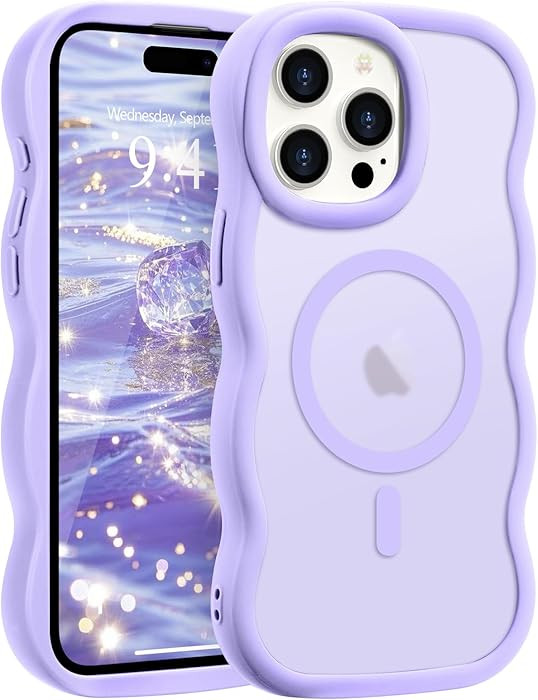 Pepmune for iPhone 15 Pro Max Case, Curly Wavy Frame Hard Translucent Matte Clear Back Cover for ... | Amazon (US)