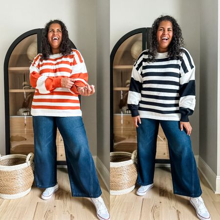 I’m wearing size xxl in both the sweaters and size 20 in the jeans. True to size in all! Sweater has really nice stretch and will fit bodies up to 3X.

#LTKfindsunder50 #LTKplussize #LTKstyletip