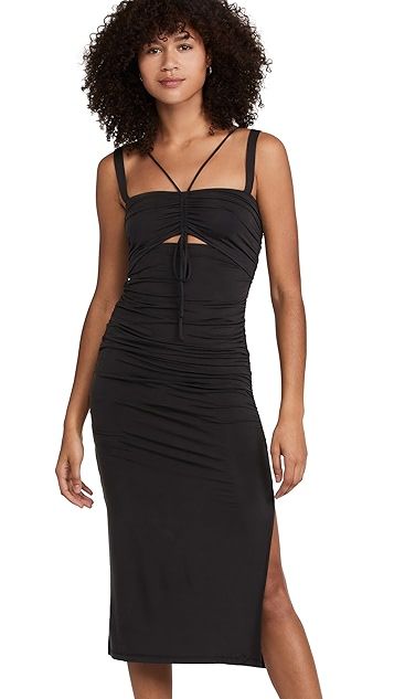 Lucy Slinky Jersey Cutout Ruched Midi Dress | Shopbop