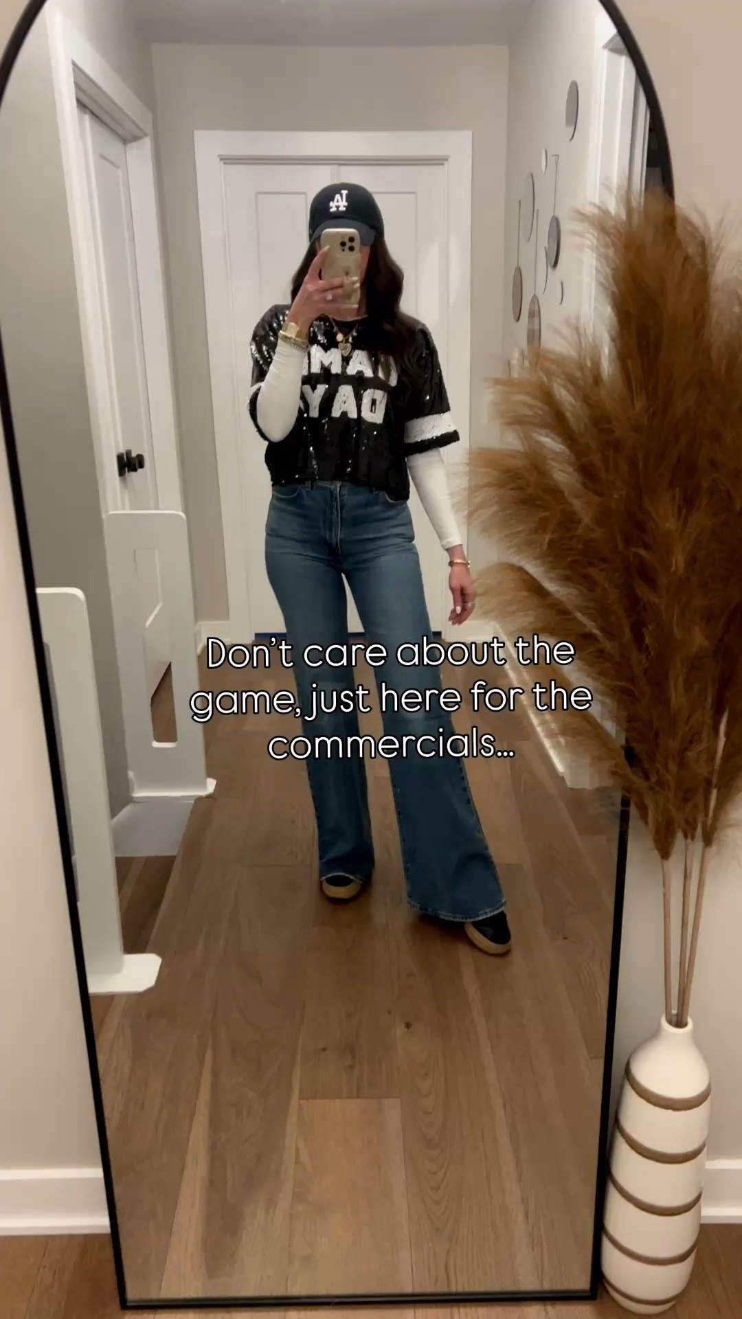 Don’t care about the game.  Just here for the commercials, food & fashion!

Shop this look in my @shop.ltk

#sportychic #SuperBowl2026 #SuperBowlParty #cincinnatiinfluencers 

#LTKootd #LTKmomlife