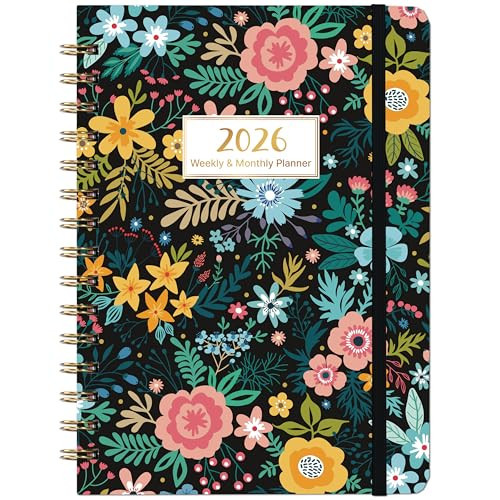 2026 Planner - Calendar/Planner 2026, JAN 2026 - DEC 2026, 6.3" x 8.4", 2026 Planner Weekly and Monthly with Tabs, Hardcover + Back Pocket + Thick Paper + Twin-Wire Binding | Amazon (US)