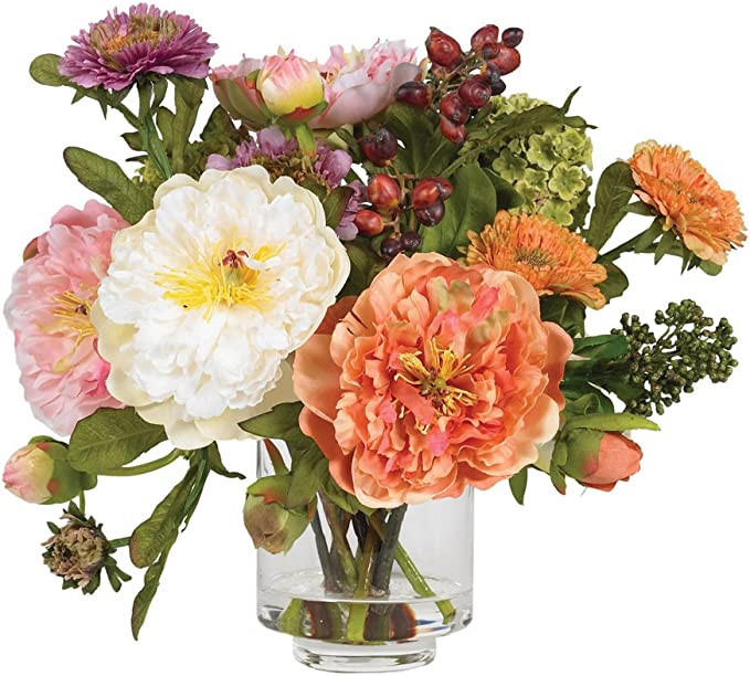 Nearly Natural 4689 Mini Peony Silk Arrangement,Assorted 10 x 10 x 10 | Amazon (US)