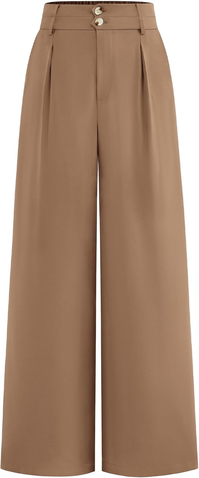 BTFBM Women Wide Leg Dress Pants 2025 High Waisted Button Pleated Business Casual Trousers Office... | Amazon (US)