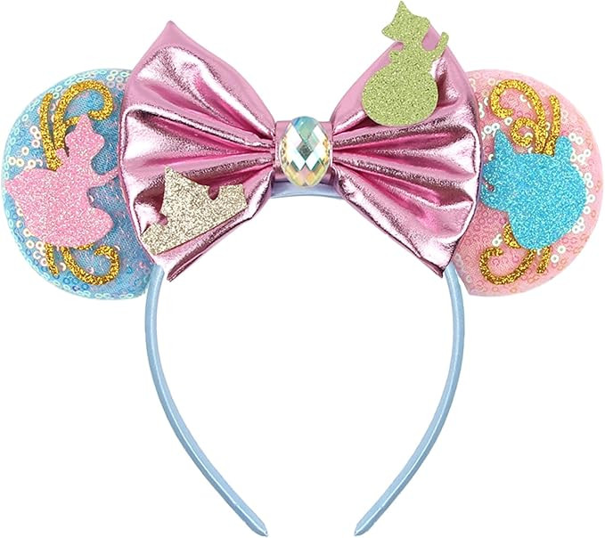 Sequin Mouse Ears Headbands for Women Girls Boys, Glitter Bows Headband for Kids Adults Birthday ... | Amazon (US)