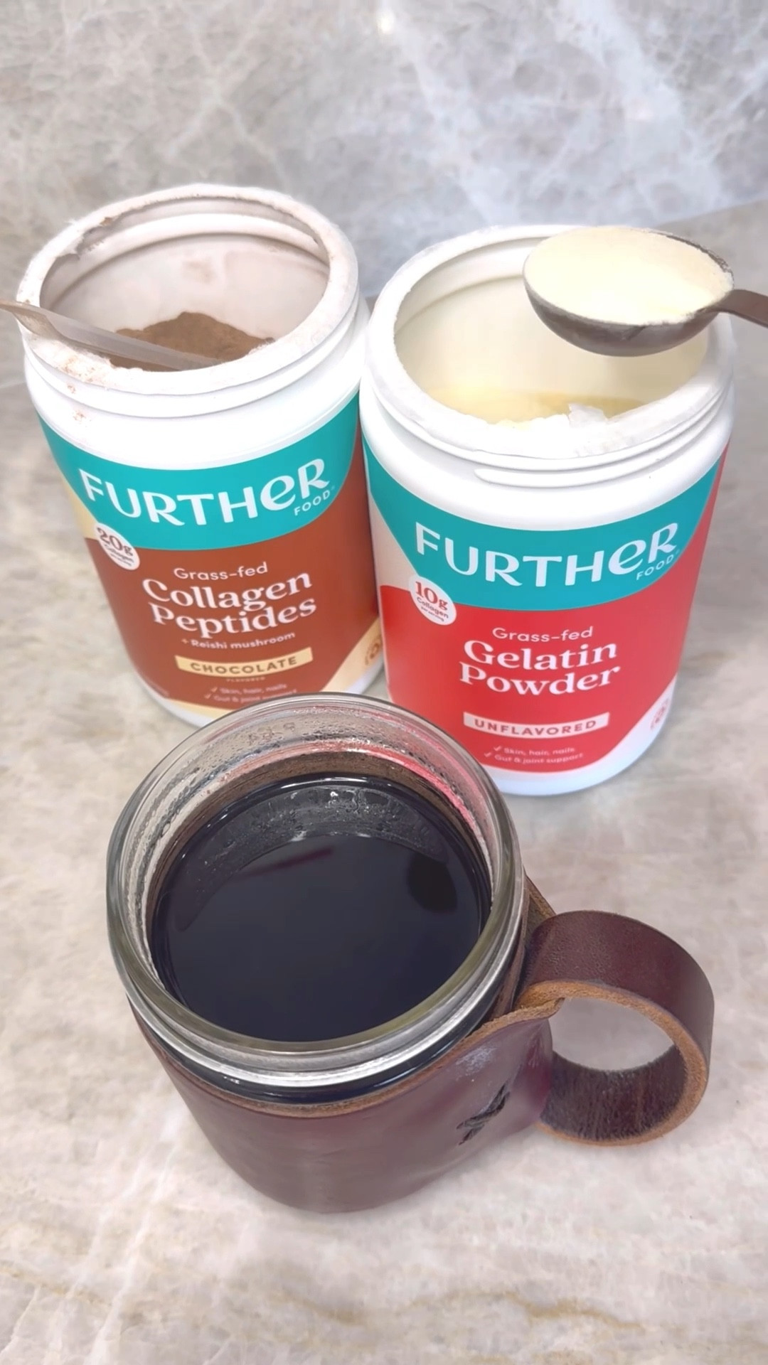 Collagen & Gelatin by Further Food.  Health & Beauty from the inside out. Made with real food ingredients. This woman-owned company produces excellent supplements!
@furtherfood

#LTKBeauty #LTKOver40 #LTKActive