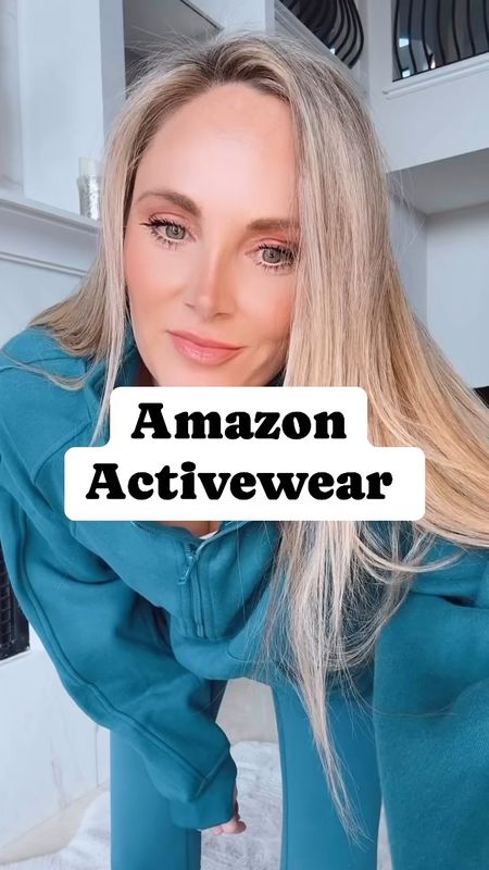 Amazon activewear true size. High-rise leggings, butter soft very light compression wearing a size small. Scuba look like sweatshirt wearing size medium but wish I got a small medium gives oversized fit.

#LTKfindsunder50 #LTKover40 #LTKVideo