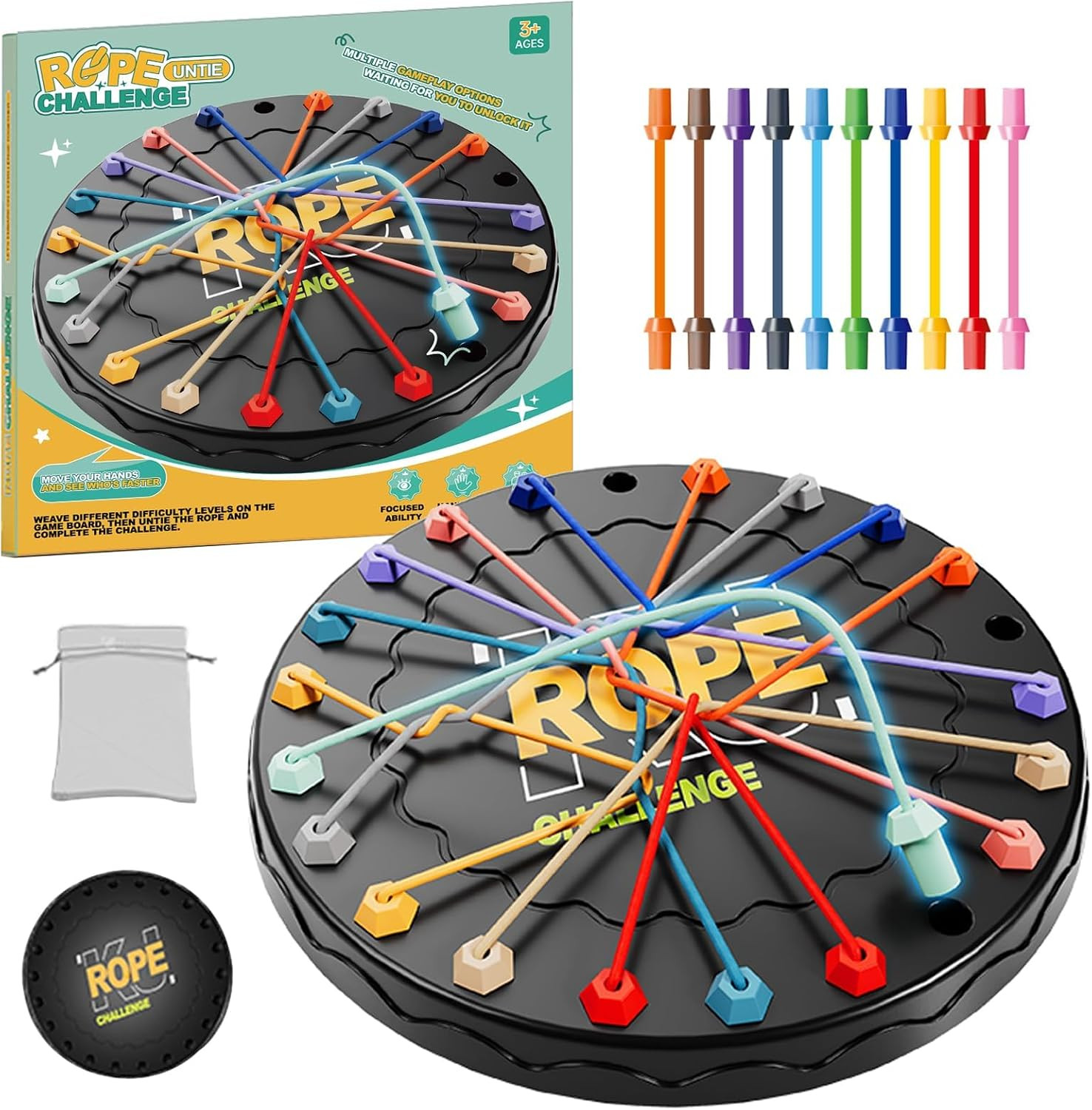 Lartoys Rope Untangling Puzzle Game, Logic Brain Game for Kids & Adults | Amazon (US)