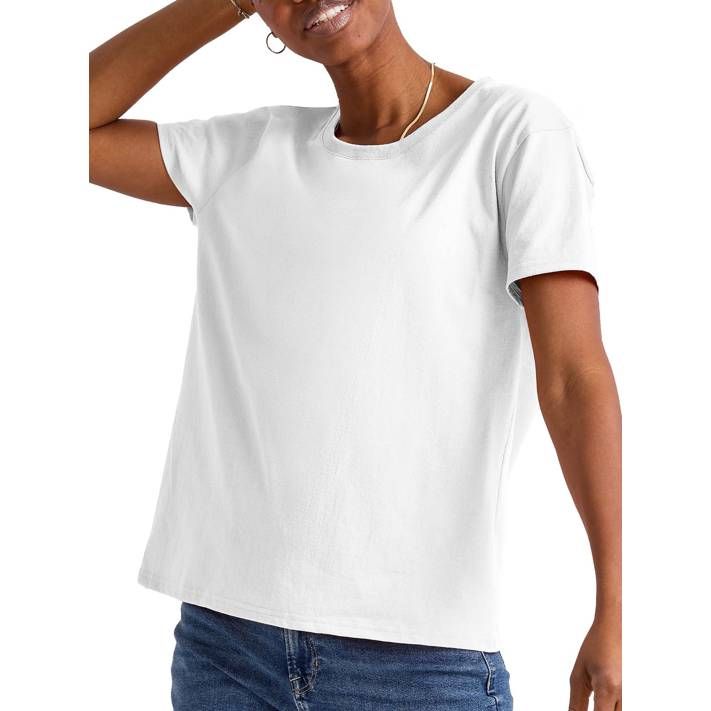 Hanes Essential Women's Cotton Relaxed Short Sleeve Tee | Walmart (US)