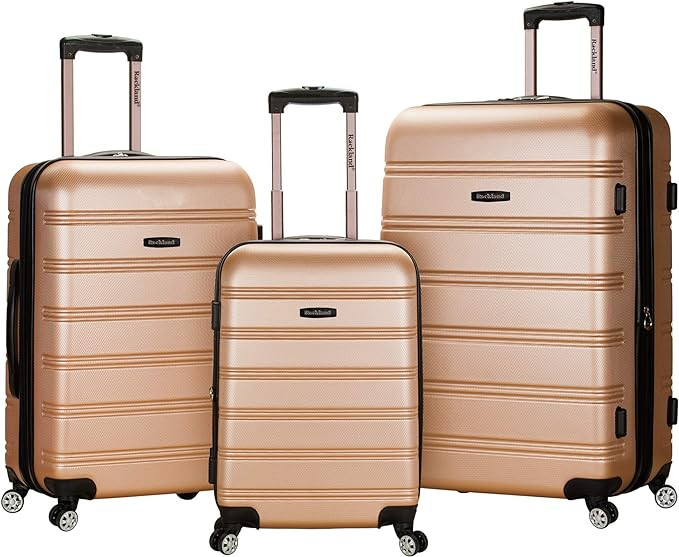 Rockland Melbourne Hardside Expandable Luggage with Spinner Wheels, Champagne, 3-Piece Set (20/24... | Amazon (US)