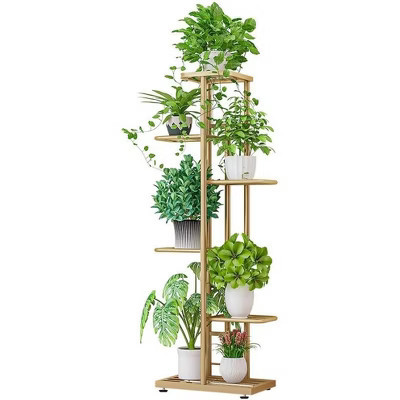 Plant Stand Iron Pipe Gold Multi-Tier Indoor Outdoor Display Rack for Balcony & Living Room | Target