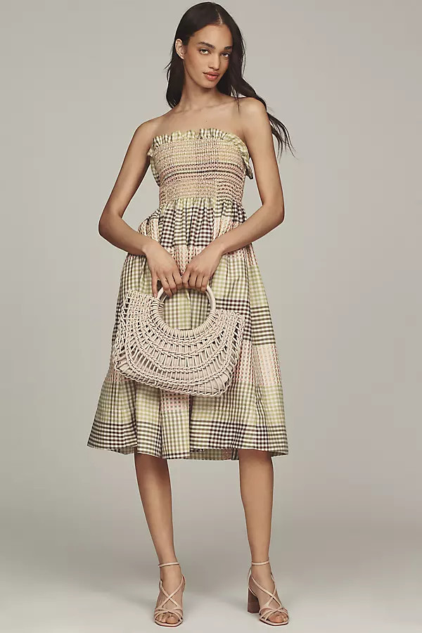 Strapless A-Line Midi Dress | Anthropologie (US)