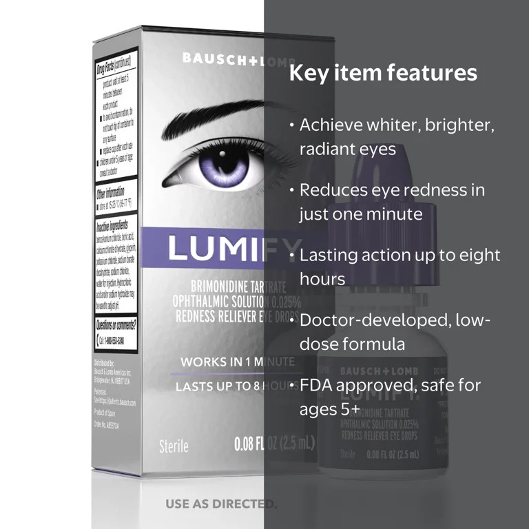 LUMIFY Eye Drops for Redness Relief and Whiter and Brighter Looking Eyes, .08 fl oz (2.5 ml) | Walmart (US)