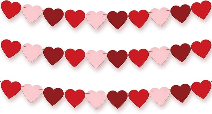 KatchOn, Felt Heart Garland - Pack of 30, No DIY | Red,Pink Valentines Day Decorations | Valentin... | Amazon (US)